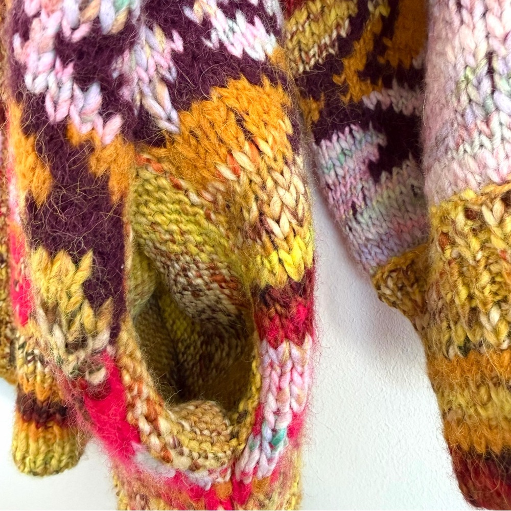 Free People Isle of Sky Multicolor Oversized Sweater Coat Women’s Size XS/S - Picture 8 of 15